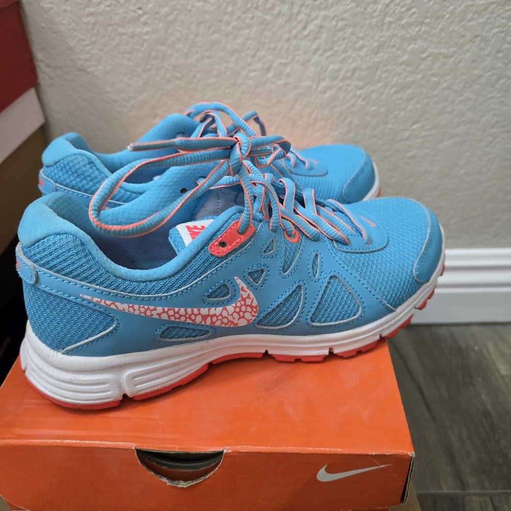 Nike Blue and White Running Shoes